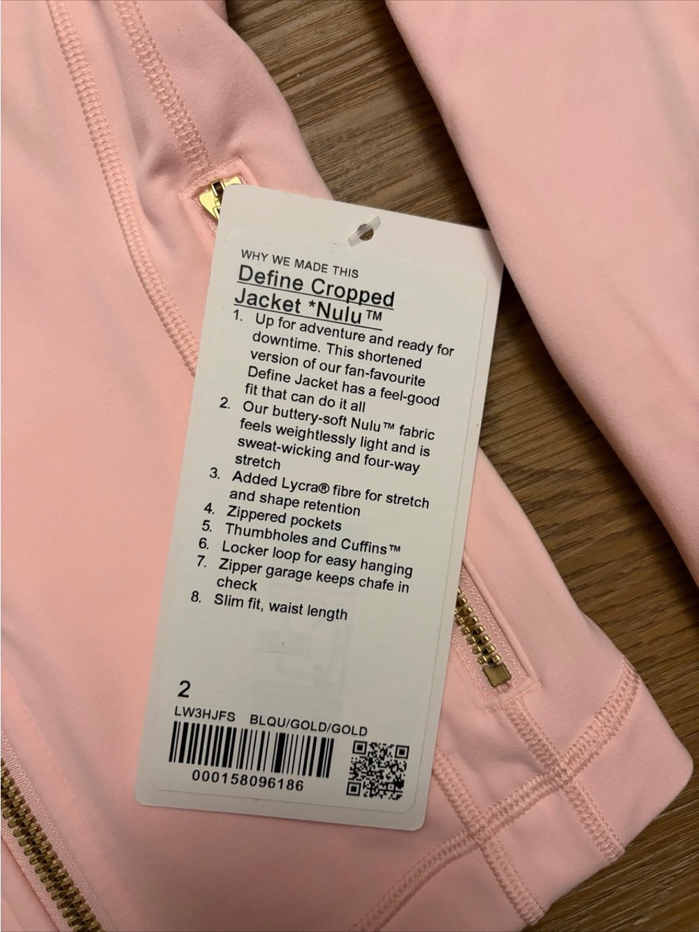 Lululemon Define Cropped Jacket NWT pink 2 - Picture 2 of 4
